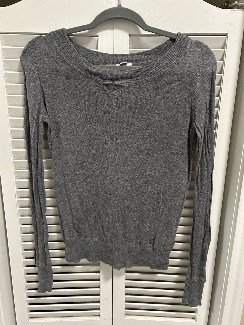 Fossil Heather Gray Crewneck Lightweight Sweater